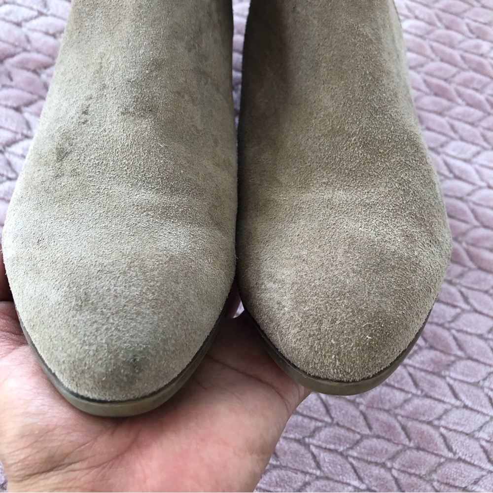 Frye Judith Zip Bootie Ankle Boots Beige ASH Suede - Picture 11 of 14